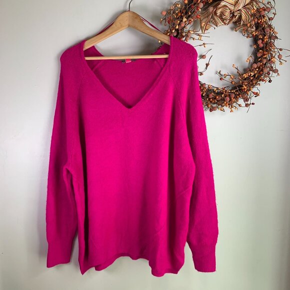 Vince Camuto Womens Soft Dolman Sleeve Sweater Knit Top XTRA-LARGE in FUSCHIA - Picture 1 of 11
